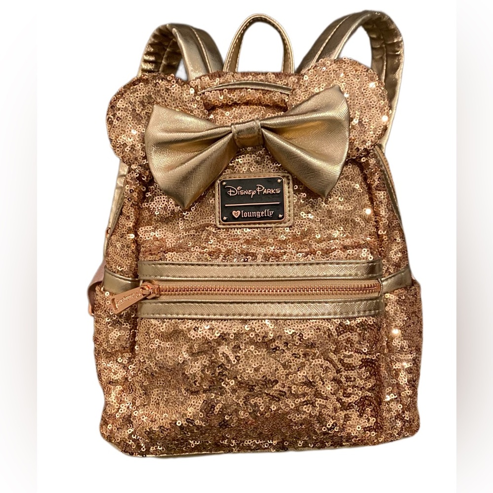 Loungefly Mini Mouse Sequin Rose Gold Backpack